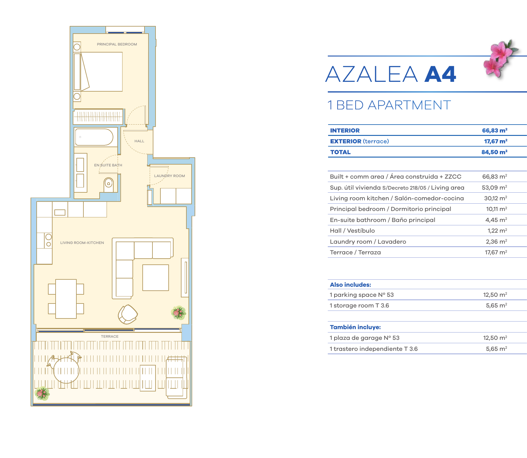 Pôdorys apartmánu Azalea A4